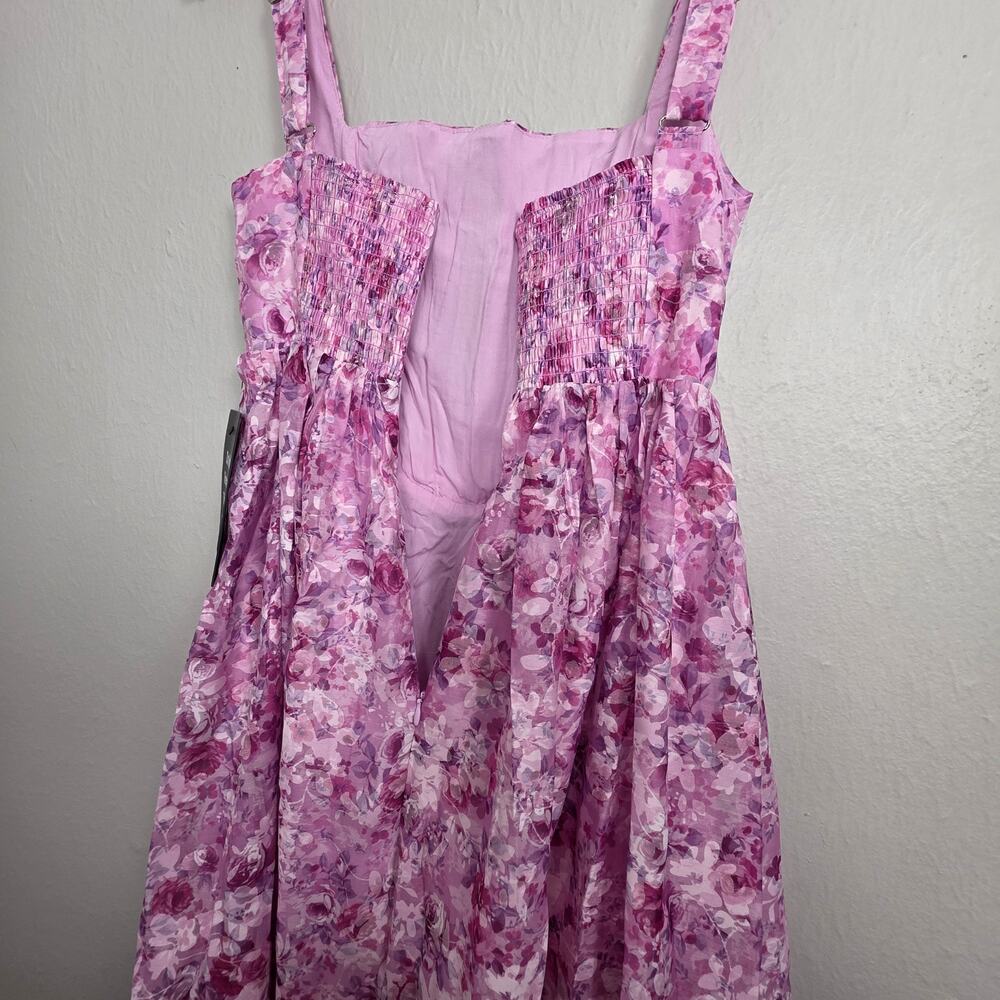 NWT Lulus Colwyn Light Magenta Floral Jacquard Bustier Midi Dress Medium - Picture 11 of 12